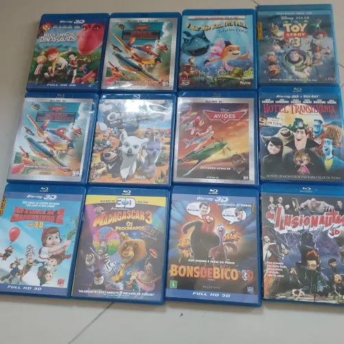 Lote 12 Blu Ray DESENHOS 2D E 3D para assistir com seus filhos 