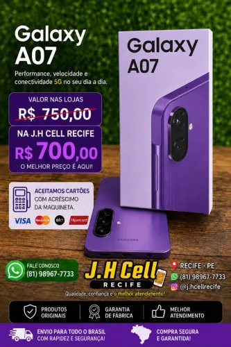 GALAXY A07 VIOLETA 128 GB NOVO NA CAIXA