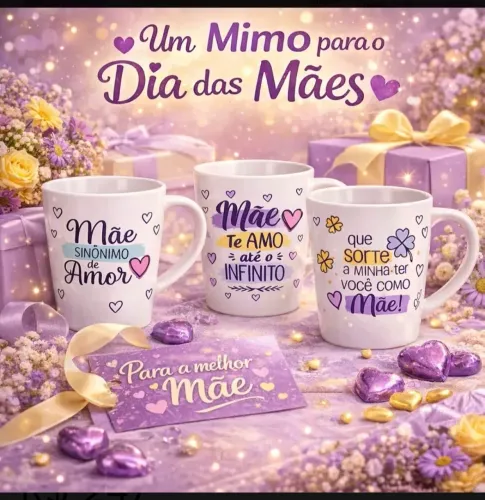 Caneca de cerâmica 300ml dia das mães