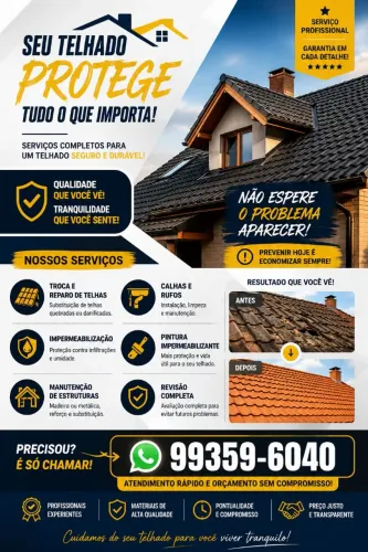 Telhado reparos em geral e construção 