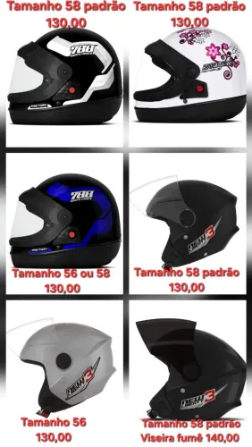 Capacetes novos. Entrega c/taxa. Ou retirada em mãos.
