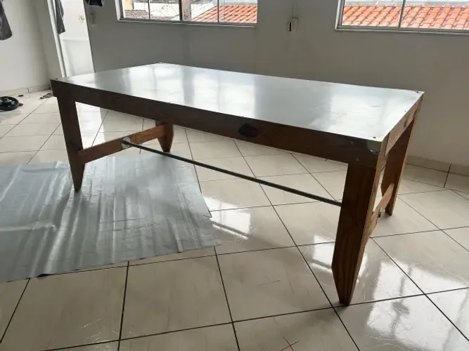 Mesa grande rustica madeira crua