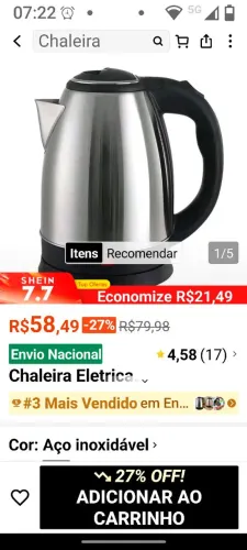 Chaleira 220v