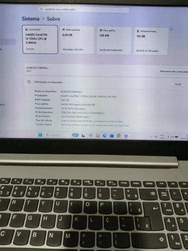 Notebook Core i3 8 Giga DDR4 SSD
