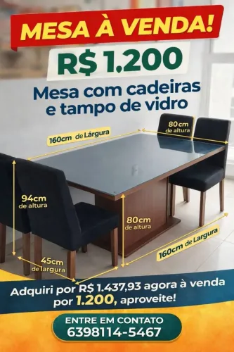 Fogão, Mesa com cadeiras, caderinha de alimentação, Armario