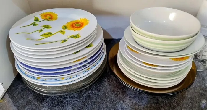 Jogo  de pratos rasos  de porcelana  28 peças 