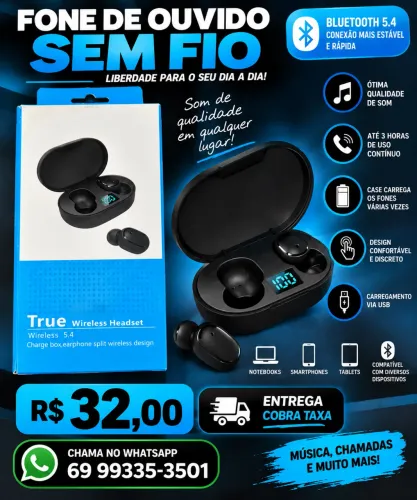 Fone de Ouvido Bluetooth
