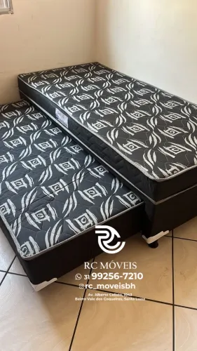 Cama Box Solteiro Bibox 88x1.88 com Cama Auxiliar - Colchão D33 Confortável