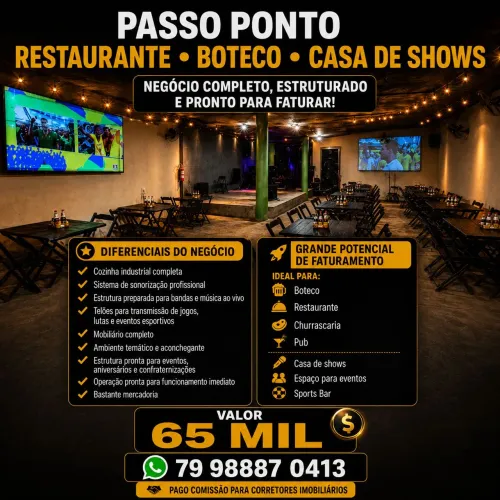 Restaurante boteco bar casa show oportunidade