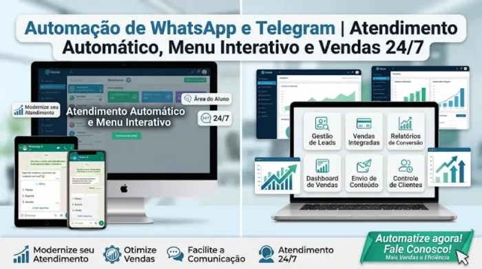 Chatbot, WhatsApp ou Telegram - automatize seus atendimentos com este app
