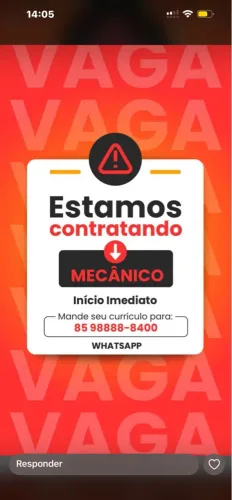 Vaga de mecânico automotivo