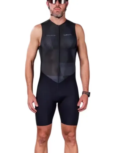 macaquinho triathlon sem manga carbon black legend masculino