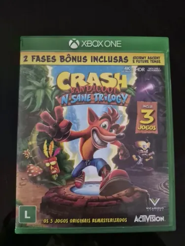 Jogo Crash N'Sane Trilogy Xbox One Mídia Física Original Impecável Usado