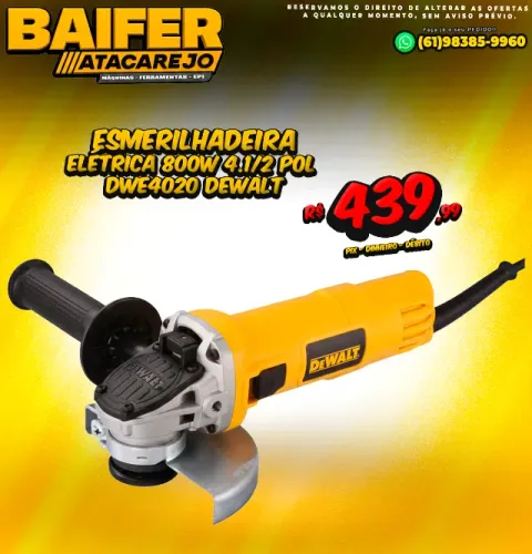 Esmerilhadeira Elétrica 800w 4.1/2 Pol Dwe4020 Dewalt