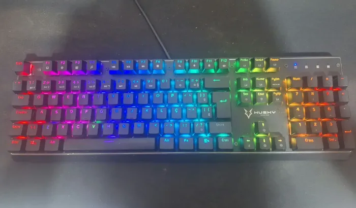 Teclado Gamer Mecânico Husky Gaming Polar, Preto, Switch Outemu Blue, RGB,Software(Usado)