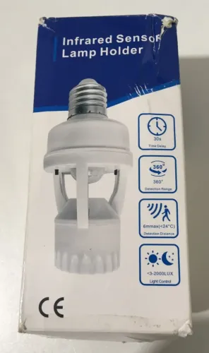 Sensor de Presença com Fotocélula para Lâmpada Soquete E27 - NOVO