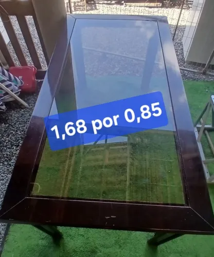Mesa tampo de vidro