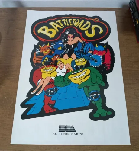 Material de divulgação Battletoads poster ( arcade) original da época