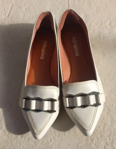 sapatilha feminina bico fino branca 35