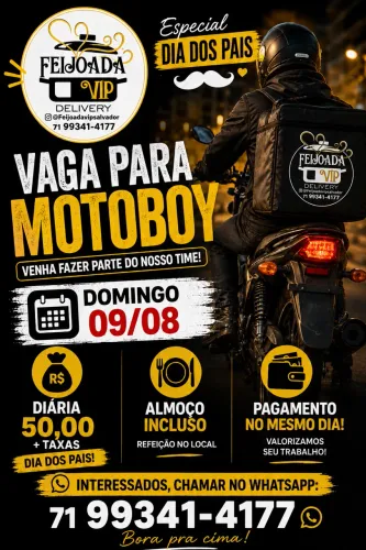 Vaga para motoboy delivery