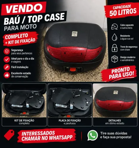 Baú de Moto Pro Tork Smart Box - Ótimo Estado