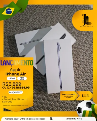 IPHONE AIR, 256GB, CHIP ESIM, LACRADO, EXCLUSIVO!
