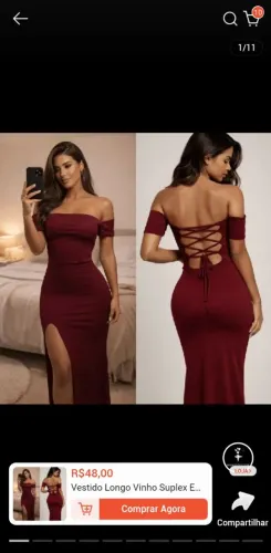 Vestido elegante e sensual