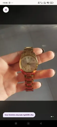 Relógio lince feminino, modelo lrgh035l, na cor dourada