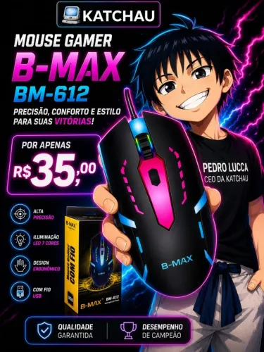 Mouse Gamer Com Fio B-MAX BM-612