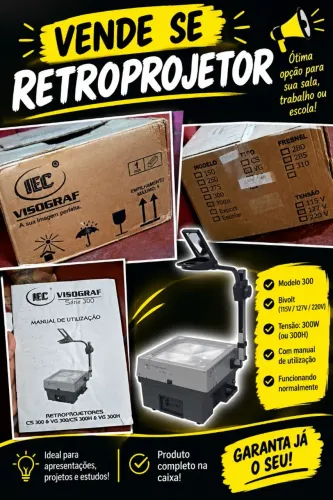 Vende-se retroprojetor todo bom com manual e em perfeito estado corre