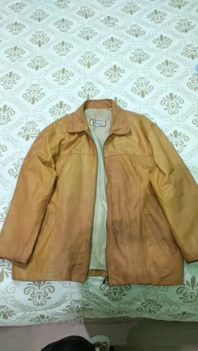 Jaqueta de couro Caramelo Masculina
