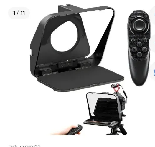 Teleprompter Portátil Camera DSLR Celular Tablet C/ Controle 