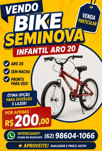 Vendo bike aro 20 sem macha.