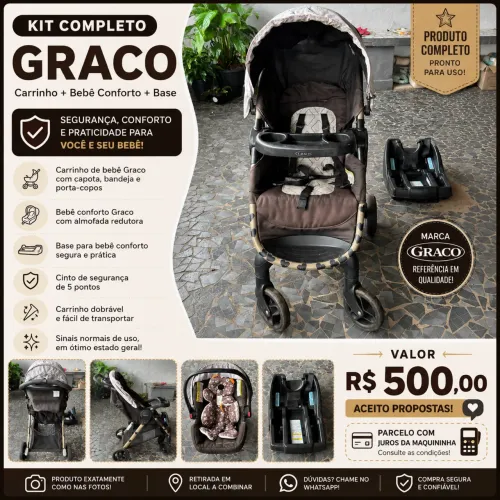 VENDO CARRINHO DE BEBÊ GRACO COMPLETO
