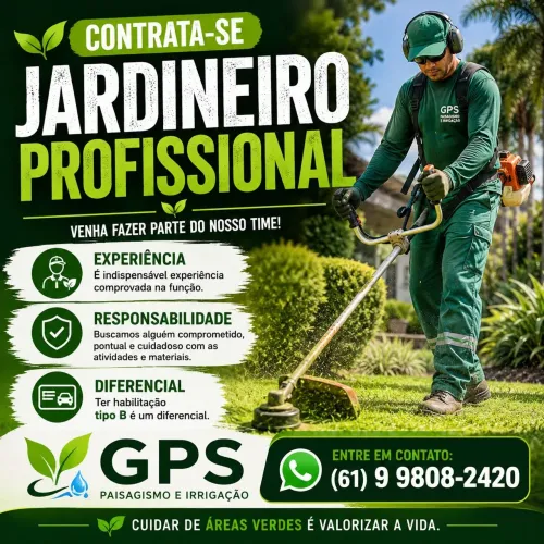 CONTRATA-SE JARDINEIRO PROFISSIONAL