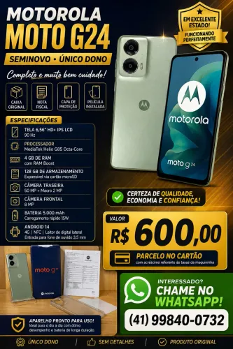 Celular MotoG24 Seminovos!