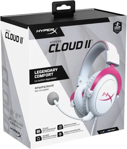 Headset Gamer HyperX Cloud II White/Pink