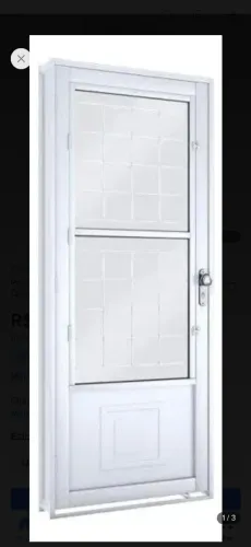 Porta de alumínio branco com vidro 2.10x0.80