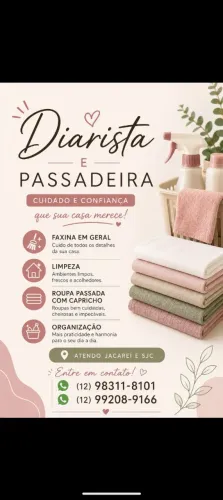 Faço faxina e passo roupa