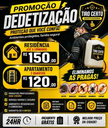 Detetização profissional sem cheiro
