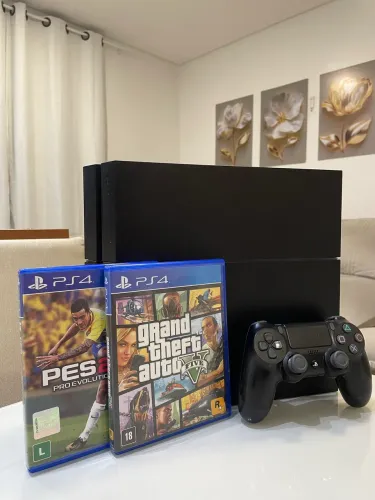 Ps4 FAT 500GB + 1 CONTROLE ORIGINAL + 2 JOGOS
