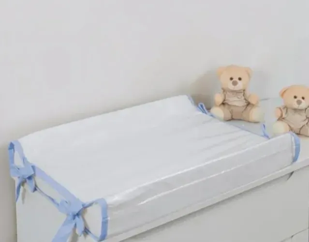 Trocador Americano para Cômoda de Bebê Branco/Azul - ÓTIMO ESTADO, POUCO USADO