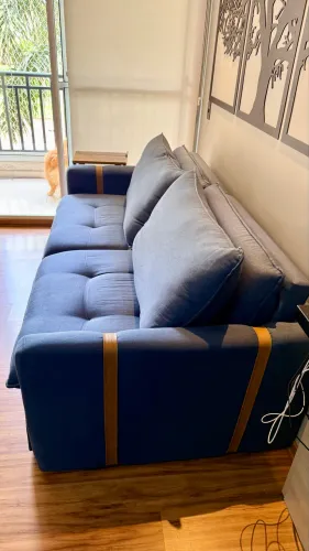 Sofá sem caixa atrás tecido linho 2 m