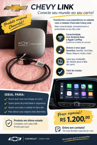 módulo entretenimento Chevy Link acessórios Chevrolet cor cinza chumbo