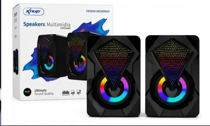 Caixa de som completa dupla pra notebook ou computador 