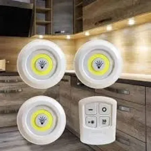 Kit 3 Lâmpadas Luminária Led Controle Sem Fio Spot Remoto 15w
