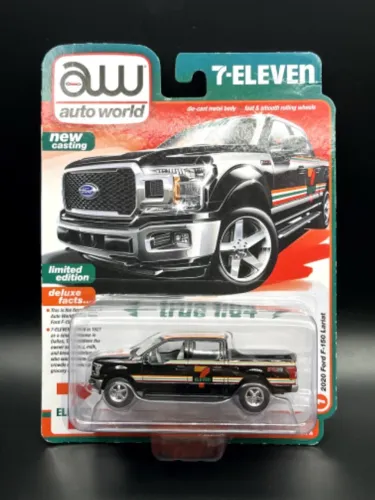 CARRINHO MINIATURA AUTO WORLD 2020 FORD F-150 LARIAT EXCLUSIVA 7 ELEVEN EUA