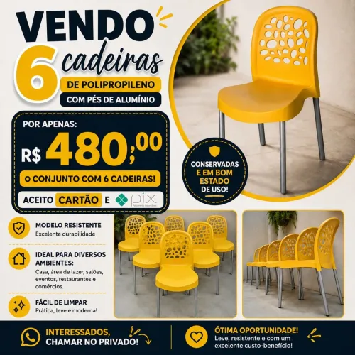 Conjunto de 6 cadeiras