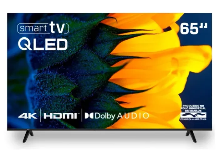Smart TV HQ QLED 65 Polegadas 4K Nova Lacrada Com Nota Fiscal Dolby Audio Wi-fi 3 HDMI