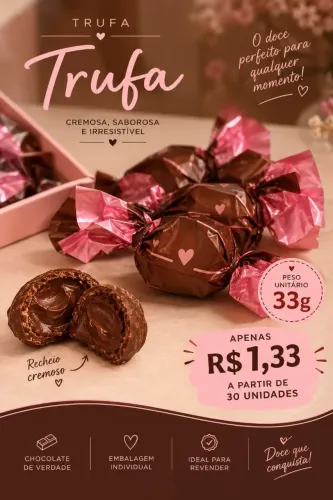 Trufas para revenda por 1,33